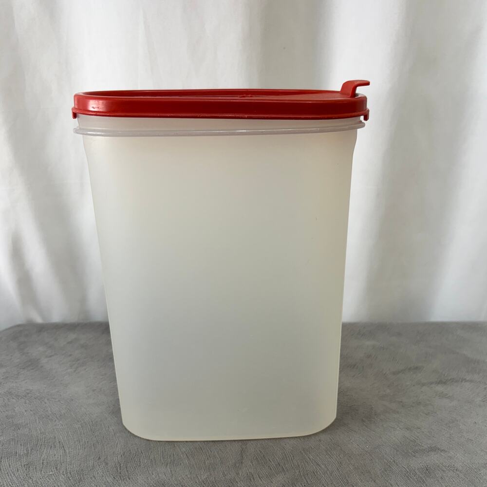 Tupperware #1614-24 MODULAR MATE 9 3/4 CUP Orange Lid Clear Container VTG